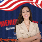 Aperturee - USA Flag Soldier Dark Blue Memorial Day Photo Backdrop